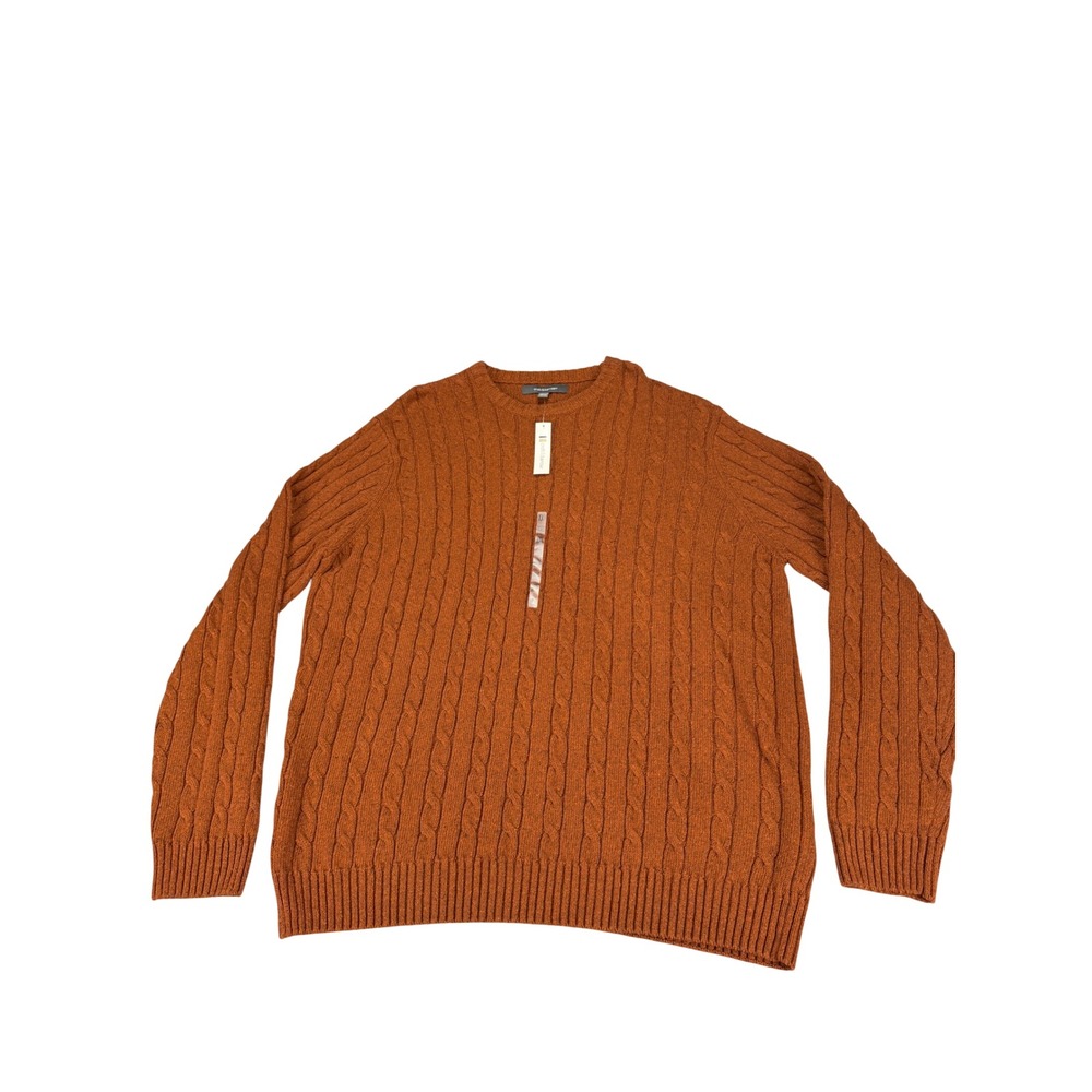 Croft & Barrow Mens XXL Cable Knit Sweater Gingersnap Orange SW4255 New MSRP $44